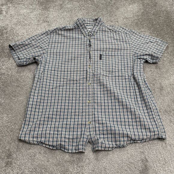 Columbia Button Down Shirt Mens XXL Multicolor Plaid Short Sleeve Cotton Outdoor - Picture 1 of 10
